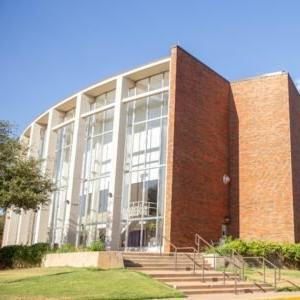 The front of Behrens Auditorium.